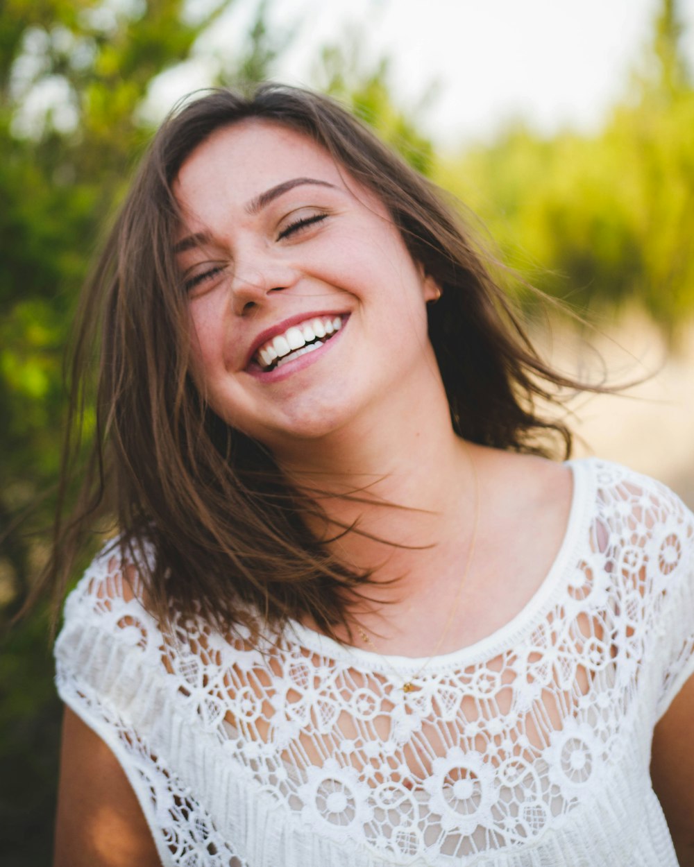 Bright, white smile after professional teeth whitening